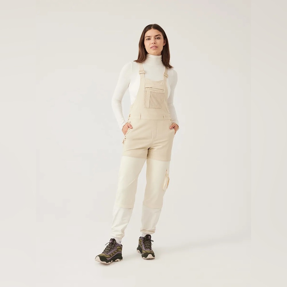 NWT Outdoor Voices RecTrek Zip-Off Overall | OV Overalls Linen/Vanilla/Sugar